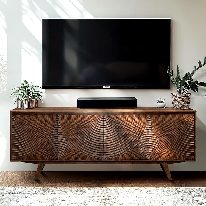 Acacia Harmony TV Stand for TVs up to 75+ Inch Entertainment Center by AACACIAFURNITURE