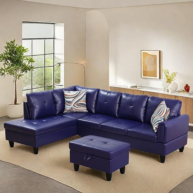 NAYSAYE Sectional Couch with Ottoman Storage, L Shaped Couch Sofa Furniture Sets by NAYSAYE