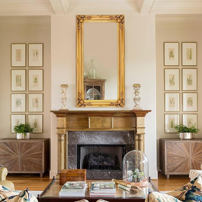 Large Decorative Mirrors for Living Room, 49.6''x25.9''Gold Vintage Dining Room - Image 2