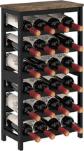 6 Tier Bamboo Wine Rack Freestanding Floor, 24 Bottles Wine Storage Shelves by MOGELAFOO
