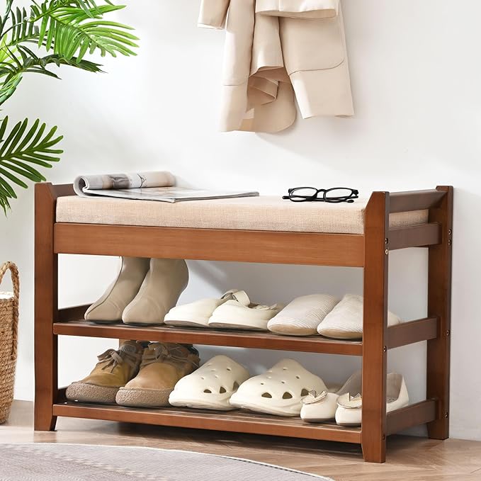 Shoe Rack Bench with Cushion, Shoe Rack by PETKABOO