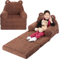 Foldable Sofa for Kids, Sherpa Teddy Bear Toddler Couch by MOMCAYWEX