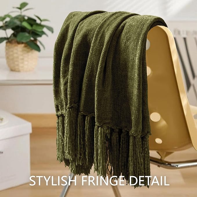 Chenille Throw Blanket for Couch 50"X 60", Soft Cozy Throws - Image 7