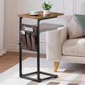 Vagusicc C Shaped End Table, Adjustable Height Sofa Table Small Couch Side by Vagusicc