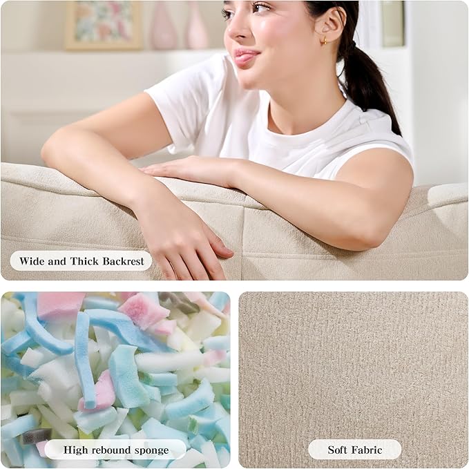 Bean Bag Chair with Ottoman, Comfy Bean Bag Sofa with Memory Foam, Lazy BeanBag - Image 7