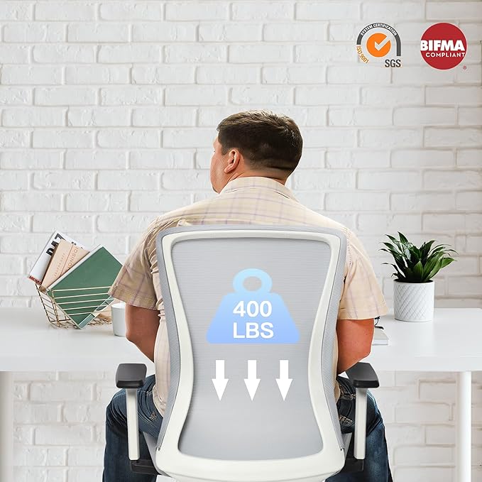 Office Chair, Mesh Desk Chair Executive Computer Chair, 400lbs Big and Tall - Image 8