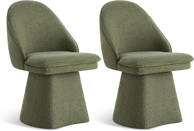 Swivel Dining Chairs Modern Desk Chair Upholstered Linen Fabric Side Chair by Kislot