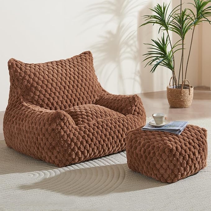 Bean Bag Chair with Ottoman by Unknown