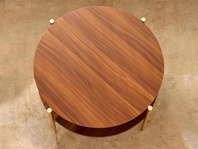 Shrine Round Glass Coffee Table, Mid-Century Modern Design, D30 x H17 in - Image 7