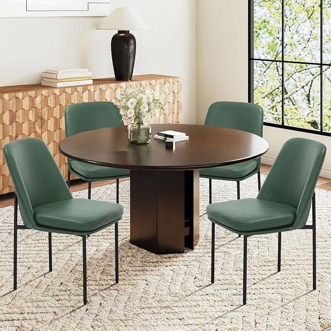COLAMY Modern Dining Chairs Set of 4, Faux Leather Upholstered Dining Room by COLAMYINC