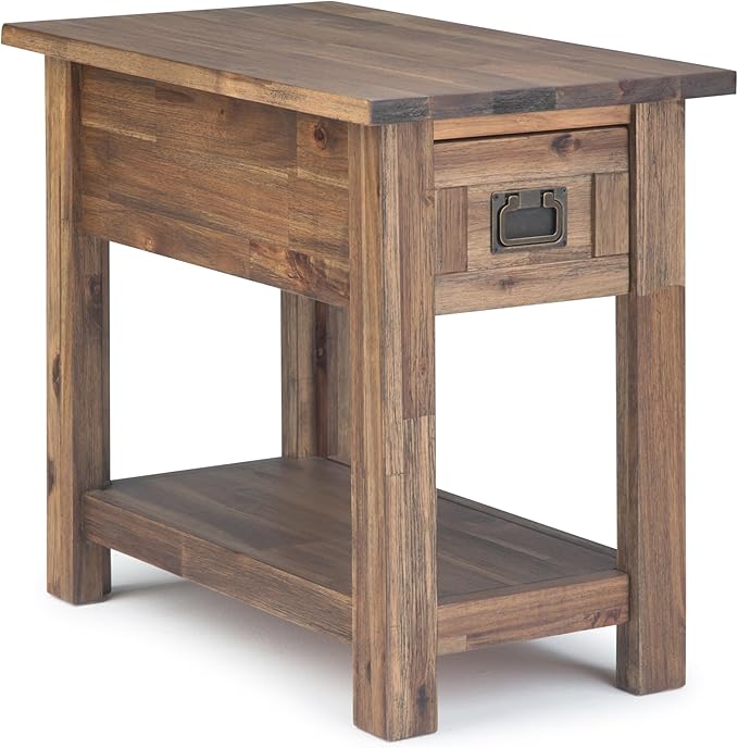 SIMPLIHOME Monroe SOLID ACACIA WOOD 14 inch Wide Rectangle Rustic Narrow Side by SimpliHome