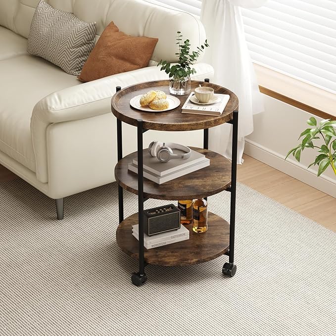 Side Tables Living Room, 3-Tier Modern End Table - Image 2
