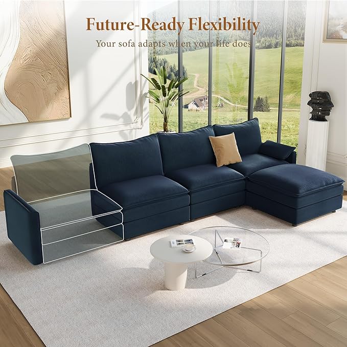 Vesgantti 108" Modular Sectional Sofa, Comfy Cloud Couch - Image 8