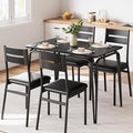 5 Piece Dining Table Set for 4, Compact Square Table Chairs, Sturdy MDF Top by EcoSummer