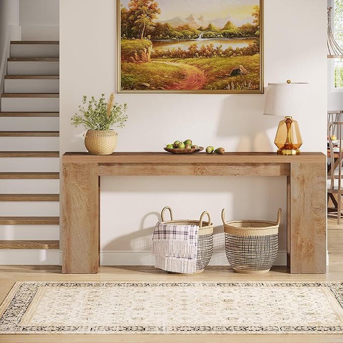 Tribesigns 70.9-Inch Extra Long Console Table, Farmhouse Wood Sofa Table Behind - Image 5
