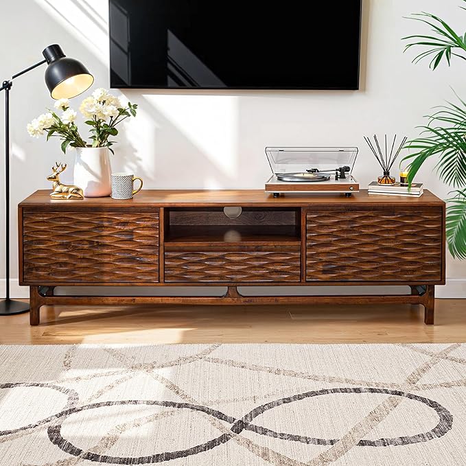Acacia Elara Wood TV Stand for TVs up to 75+ Inch Entertainment Center by AACACIAFURNITURE
