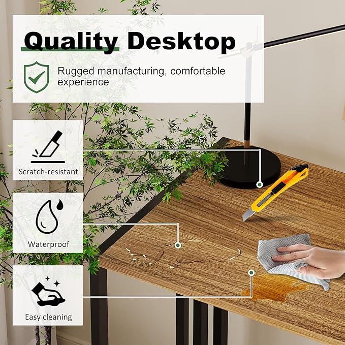 Narrow Folding Computer Desk 35 inch, Writing Gaming Computer Camping Desk - Image 5