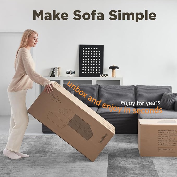 INGEROOM 108" Cloud Sectional Couch, Modular Sectional Sofa - Image 6