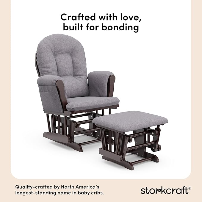Storkcraft Premium Hoop Glider & Ottoman — GREENGUARD Gold Certified Nursery - Image 4
