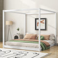 King Size Canopy Platform Bed by Unknown