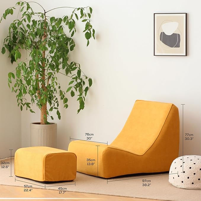 N&V Bean Bag Chair Single Seated Foam Sofa Armless Floor Sofa - Image 2