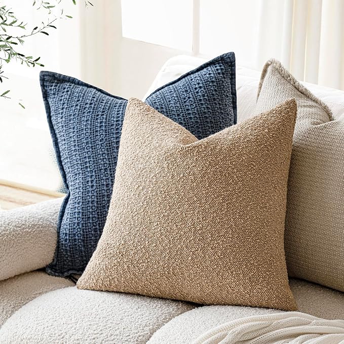 Foindtower Pack of 2, Decorative Textured Boucle Throw Pillow Covers Accent - Image 5