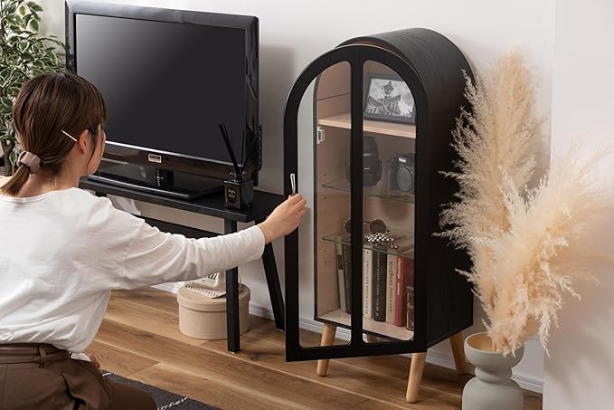 PaletteLife Arched Figurine-Case 4 Tier Collection Shelf, Oak Wood Grain - Image 5