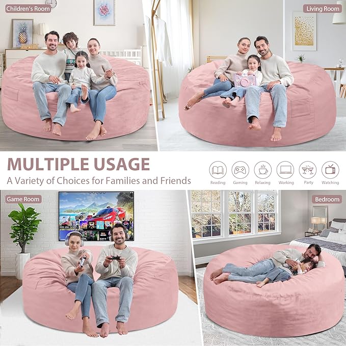 6FT Bean Bag Chair, Large Bean Bag Chairs - Image 5