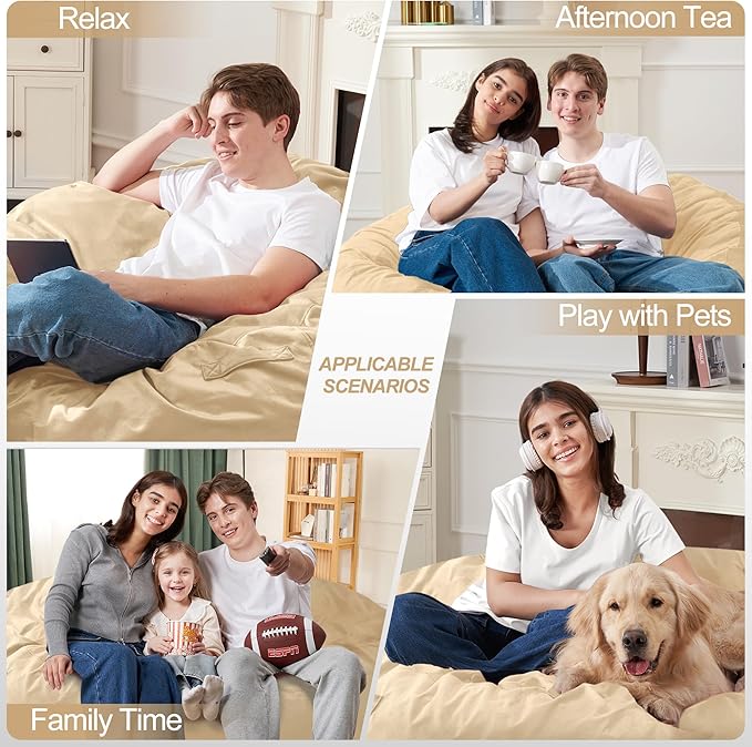 Homguava 5FT Bean Bag Chair Giant BeanBag - Image 5