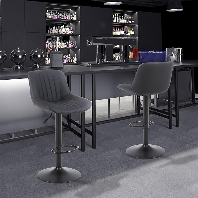 Bar Stools Set of 3, Swivel Counter Height Barstools - Image 2