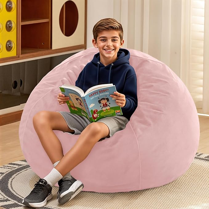 HABUTWAY 2FT Bean Bag Chair, Teardrop Bean Bag Chair Luxurious Velvet Ultra - Image 2