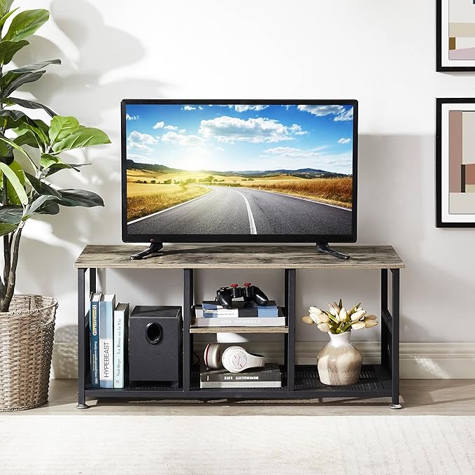 VECELO TV Stand Up to 50 Inches, 39 Inch Industrial Entertainment Center Media - Image 5