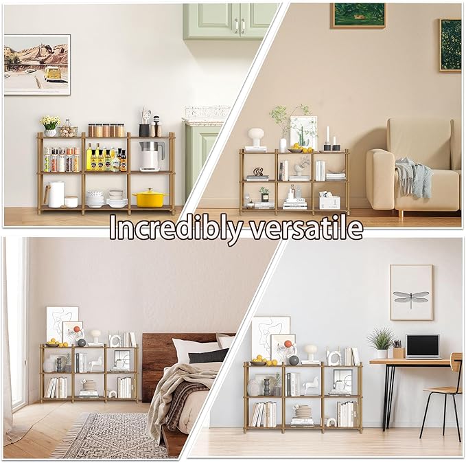 YGYQZ 3 Tier Short Book Shelf, 6 Cube Storage Shelf Organizer Bookshelf - Image 5