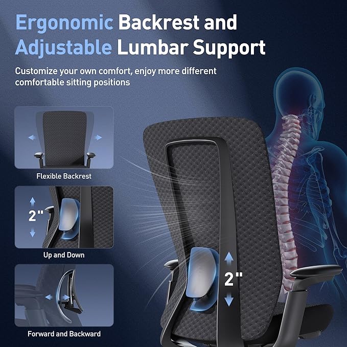 COLAMY Ergonomic Mesh Office Chair, Computer Executive Desk Chair, Ergonomic - Image 7
