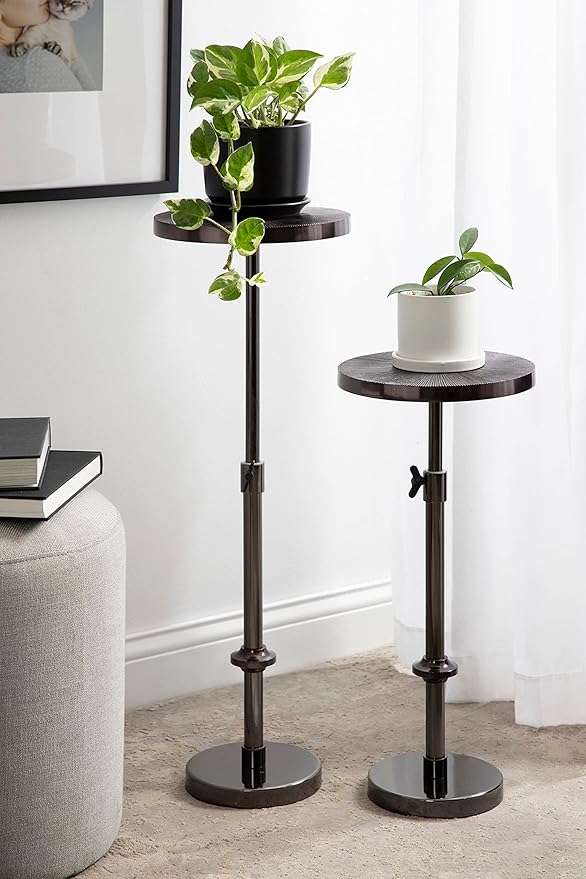 Kate and Laurel Engles Transitional Adjustable-Height Pedestal Drink Table; 10 - Image 4
