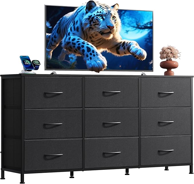 WLIVE 47''W Dresser for Bedroom, 55 inch TV, Wide Chest of Drawers by WLIVE