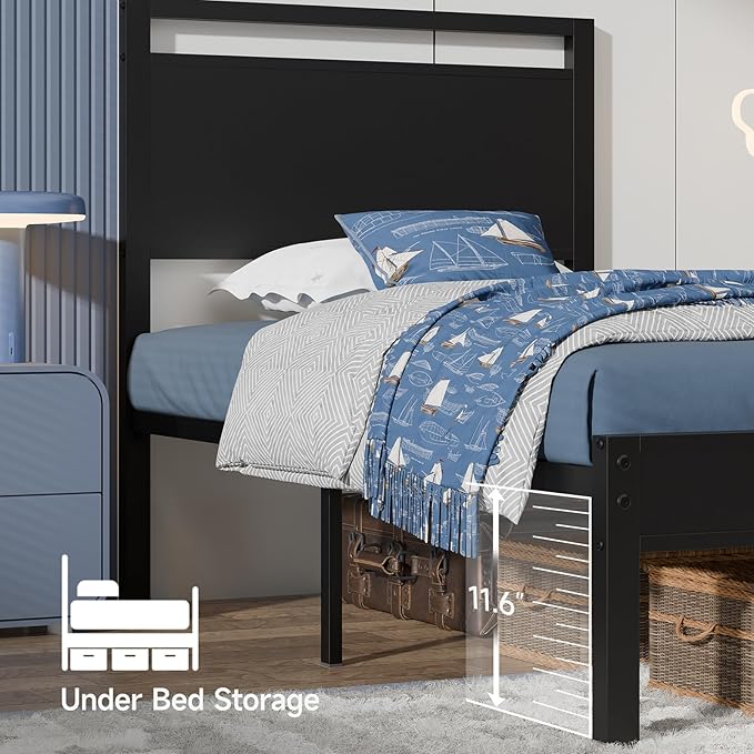 Z-hom Upgraded Twin Bed Frames, Heavy Duty Metal Sturdy Bed Frame Twin Size - Image 5