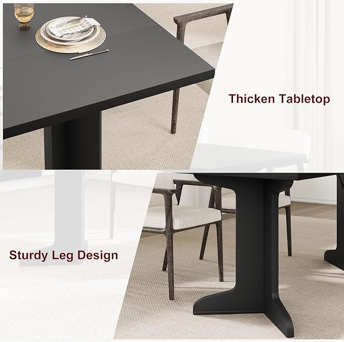 71" Dining Table for 6 to 8 People, Modern Dinner Table - Image 6