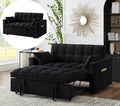 KEIKI Velvet Loveseat Convertible Sofa Bed Sleeper Chair by Unknown