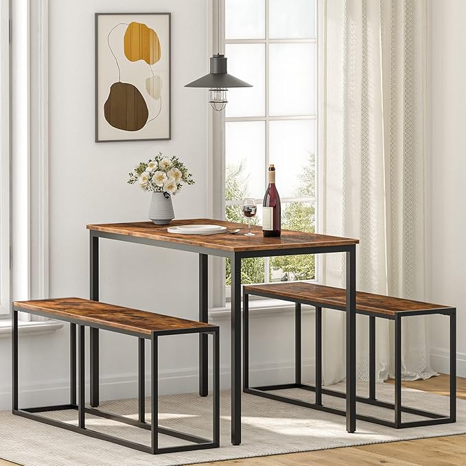 HOOBRO Dining Bench, 47.2 Inch Dining Table Bench, Industrial Style Kitchen - Image 7