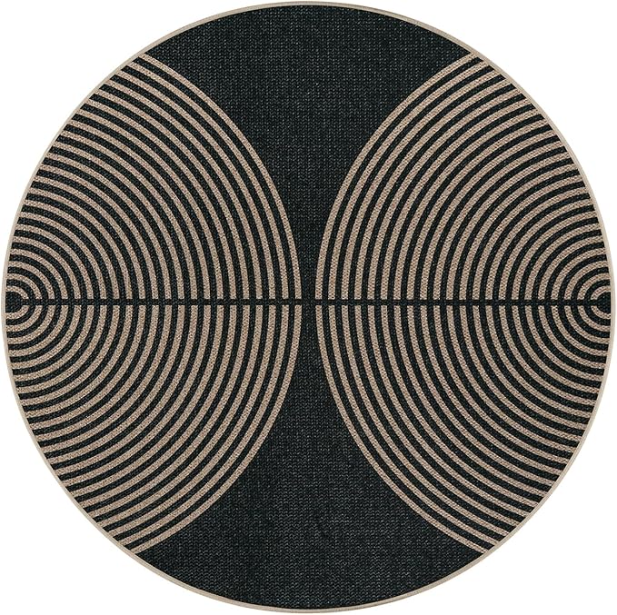 Lahome Modern Rainbow Round Washable Rug, 3ft Circular Indoor Outdoor Entryway - Image 6