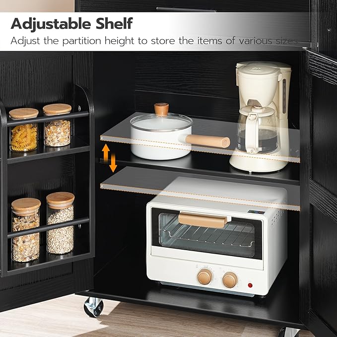 HOOBRO Kitchen Island with Power Outlet, Kitchen Island Storage Island with - Image 8