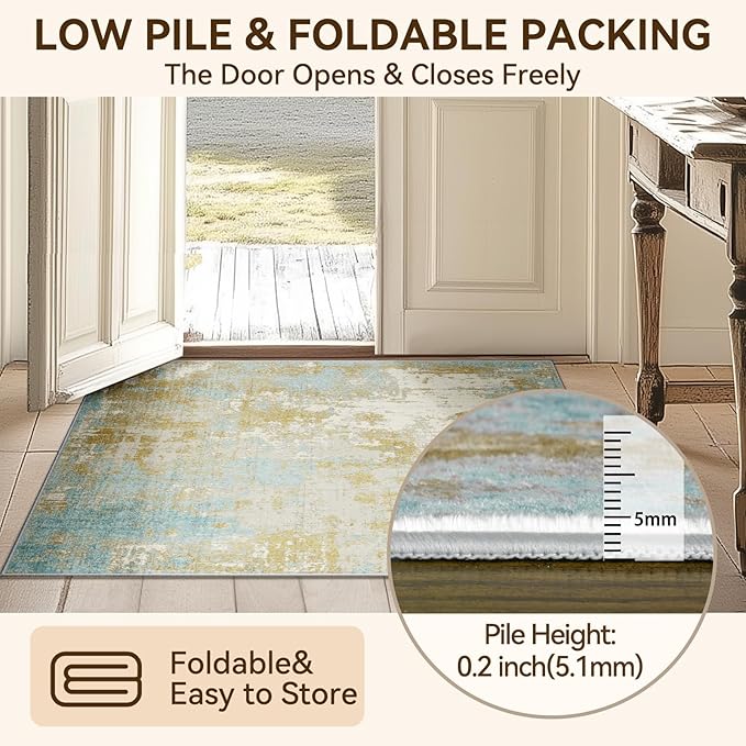 Washable Area Rugs 8'x10' Non-Slip Modern Abstract Soft - Image 4