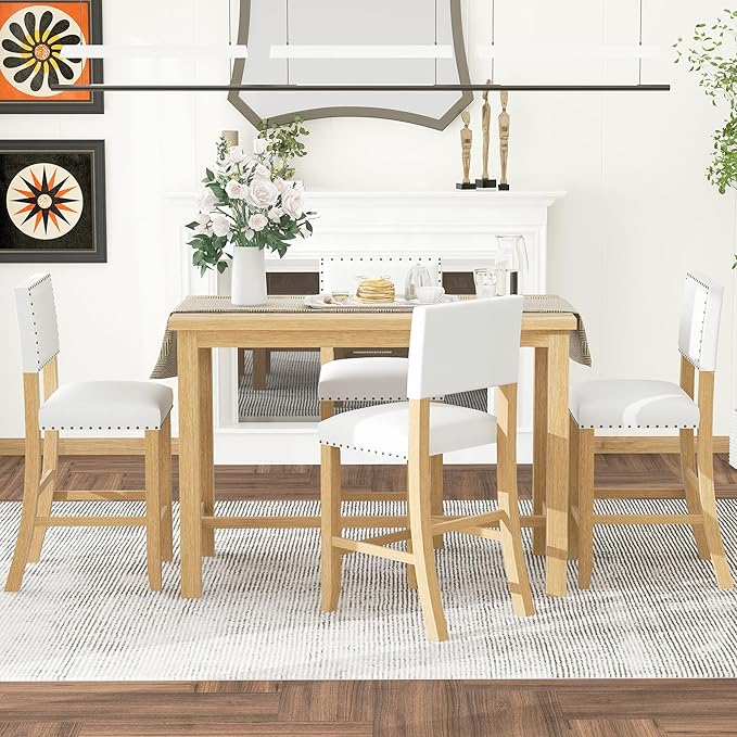 Ball & Cast 5 Piece Wood Dining Table Set - Image 2