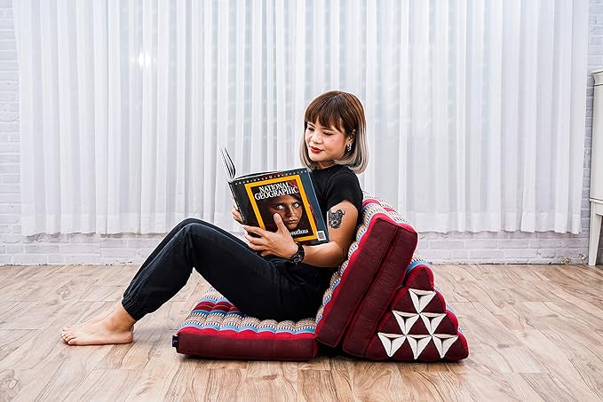 Leewadee 3-Fold Mat XXL with Triangle Cushion – Firm TV Pillow, Foldable - Image 4
