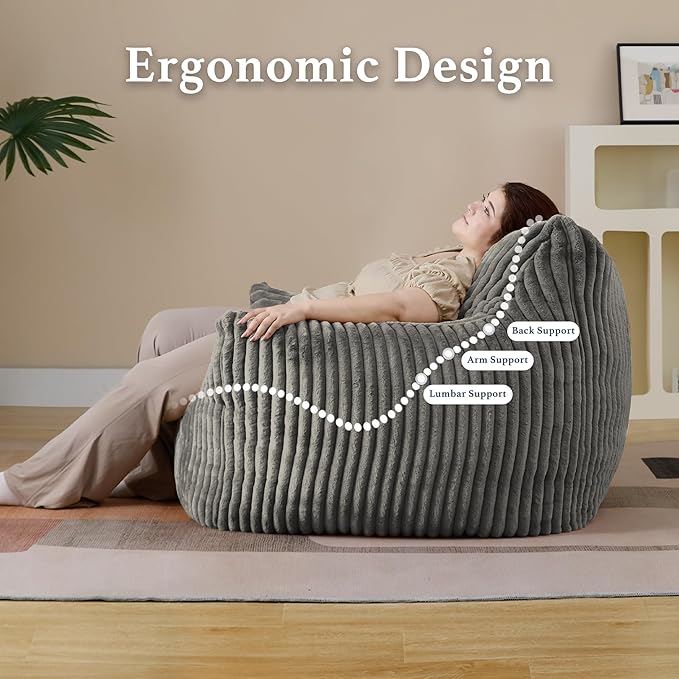 Giant Plush Bean Bag Chair for Adults - Image 7
