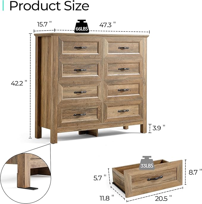 LINSY HOME Updated Dresser for Bedroom - Image 2