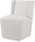 Upholstered Dining Chair with Casters Wingback Modern Side Armless Deskchair by Kislot
