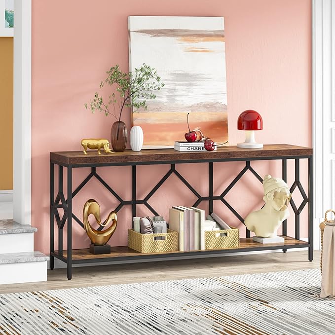 Tribesigns 71 Inch Extra Long Sofa Table, Narrow Long Sofa Console Tables - Image 7
