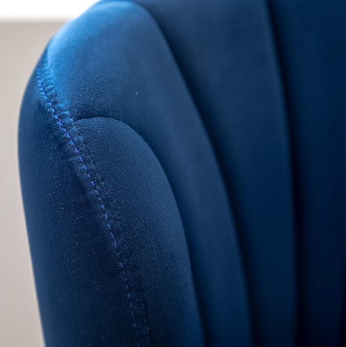 Roundhill Furniture Ellston Velvet Adjustable Swivel Barstools in Blue - Image 11
